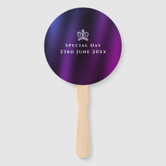 Glittering Crown Blue Lila Fächer (Rückseite)