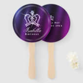 Glittering Crown Blue Lila Fächer (Vorne und Hinten)