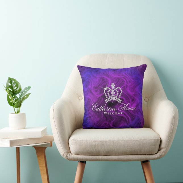 Glittering Crown Blue Lila Kissen (Stuhl )