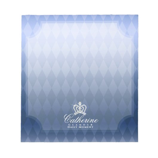 Glittering Crown Blue Notizblock (Vorderseite)