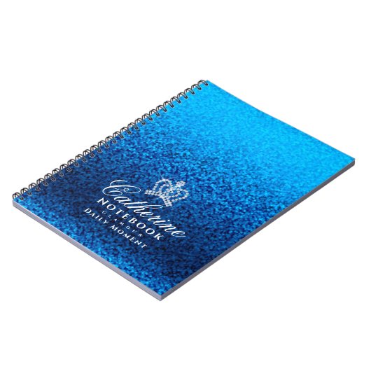 Glittering Crown Blue Notizblock (Linke Seite)