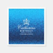 Glittering Crown Blue Serviette (Vorderseite)