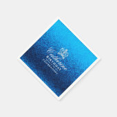 Glittering Crown Blue Serviette (Ecke)