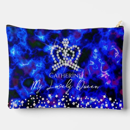 Glittering Crown Blue Zubehörtasche (Rückseite)