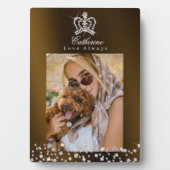 Glittering Crown Brown Gold Fotoplatte (Vorderseite)