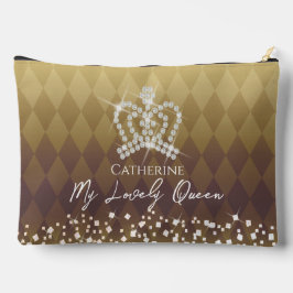 Glittering Crown Gold Accessory Pouch Zubehörtasche