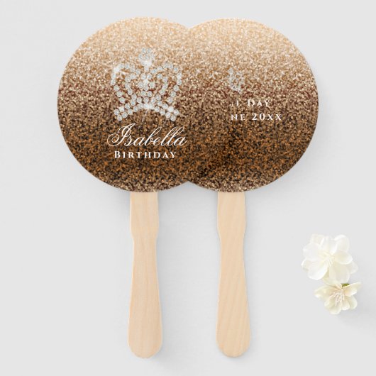 Glittering Crown Gold Fächer (Vorne und Hinten)