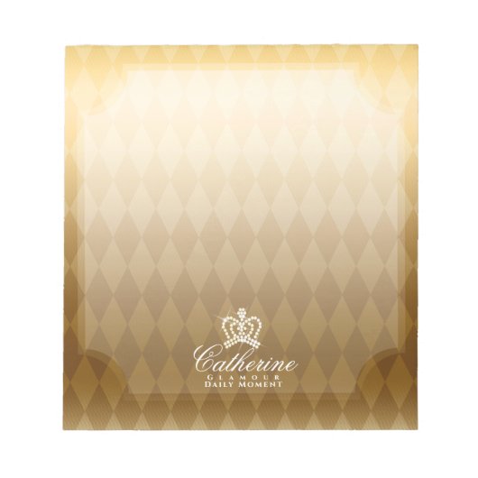 Glittering Crown Gold Notizblock (Vorderseite)