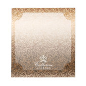 Glittering Crown Gold Notizblock (Vorderseite)