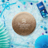 Glittering Crown Gold Pappteller (Party)