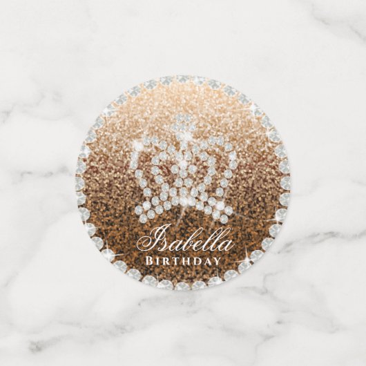 Glittering Crown Gold Table Confetti Konfetti (Klein Vorderseite)