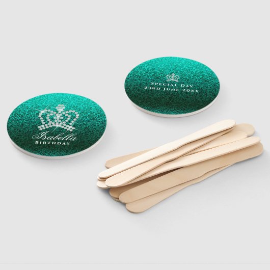 Glittering Crown Green Fächer (Non-assembled)