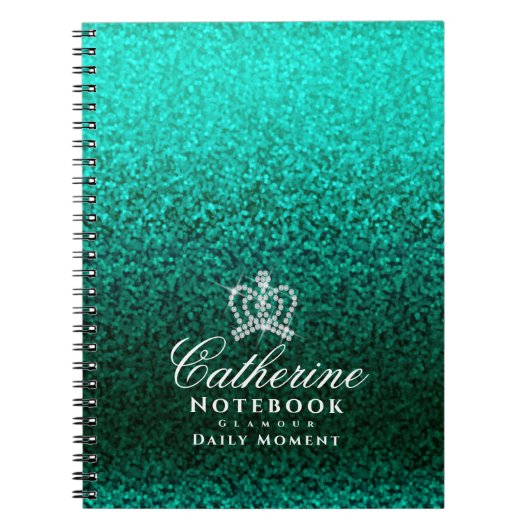 Glittering Crown Green Notizblock (Vorderseite)