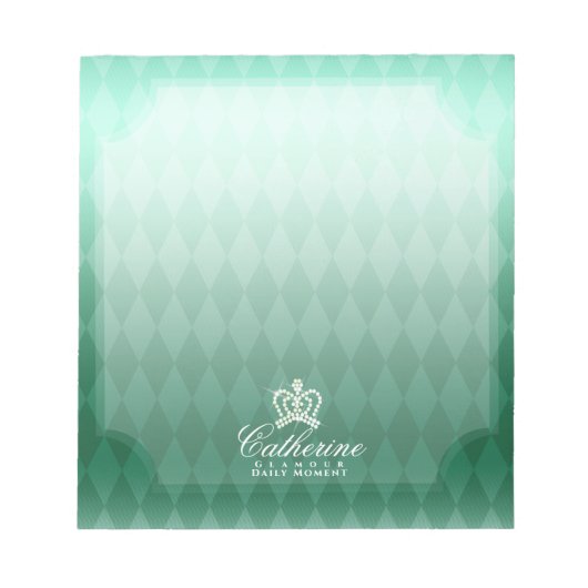 Glittering Crown Green Notizblock (Vorderseite)