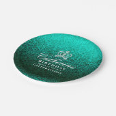 Glittering Crown Green Pappteller (Schrägansicht)