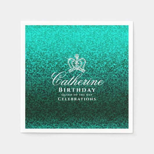 Glittering Crown Green Serviette (Vorderseite)