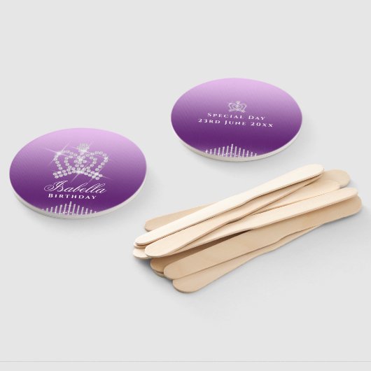 Glittering Crown Lavender Fächer (Non-assembled)