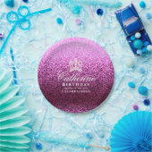 Glittering Crown Lavender Pappteller (Party)