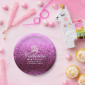 Glittering Crown Lavender Pappteller (Party)