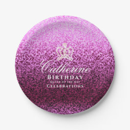 Glittering Crown Lavender Pappteller