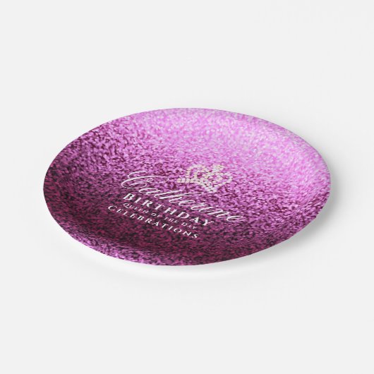 Glittering Crown Lavender Pappteller (Schrägansicht)