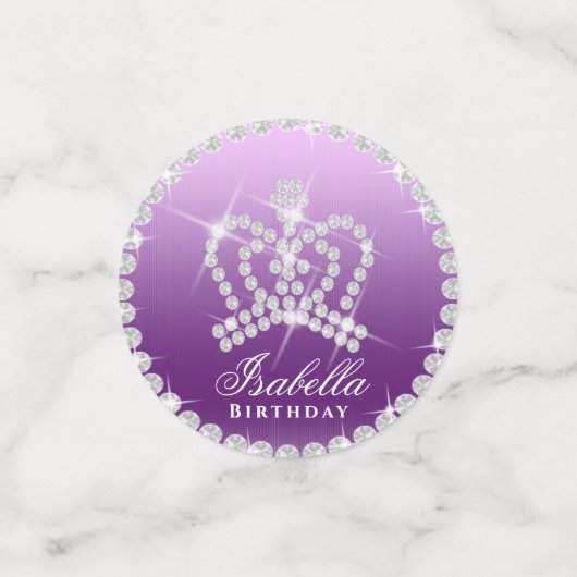 Glittering Crown Lavender Table Confetti Konfetti (Klein Vorderseite)