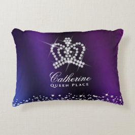 Glittering Crown Lila Blue Dekokissen