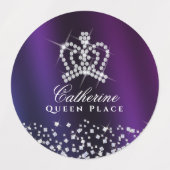 Glittering Crown Lila Blue Etiketten (Design 1)