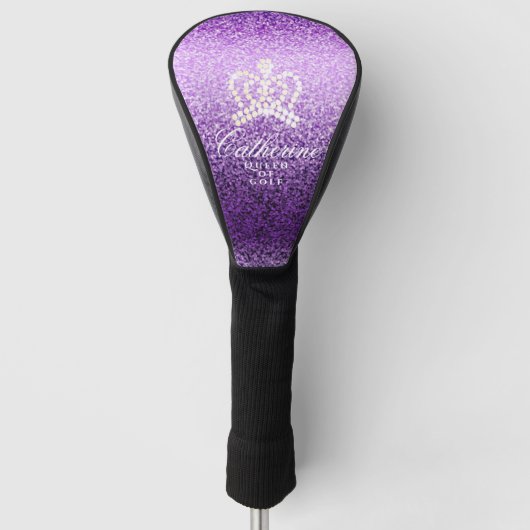 Glittering Crown Lila Golf Head Cover Headcover (Vorderseite)