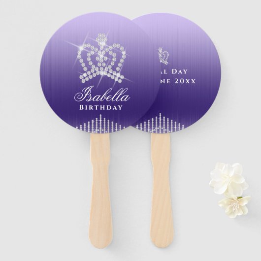 Glittering Crown Lila Lilac Fächer (Vorne und Hinten)