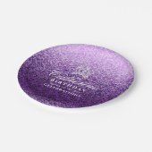 Glittering Crown Lila Lilac Pappteller (Schrägansicht)