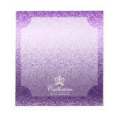 Glittering Crown Lila Notepad Notizblock (Vorderseite)