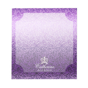 Glittering Crown Lila Notepad Notizblock