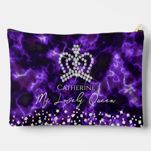 Glittering Crown Lila Zubehörtasche (Rückseite)