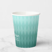 Glittering Crown Luxury Aqua Pappbecher (Links)