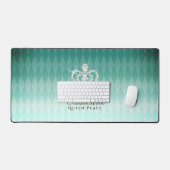 Glittering Crown Luxury Aqua Schreibtischunterlage (Tastatur & Maus)