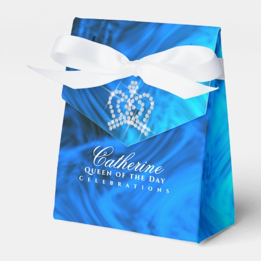 Glittering Crown Luxury Blue Aqua Geschenkschachtel (Vorderseite)