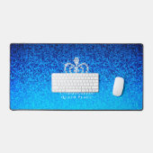Glittering Crown Luxury Blue Schreibtischunterlage (Tastatur & Maus)