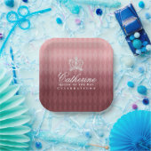 Glittering Crown Luxury Brown Pappteller (Party)