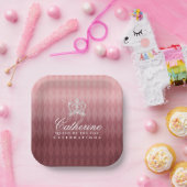 Glittering Crown Luxury Brown Pappteller (Party)