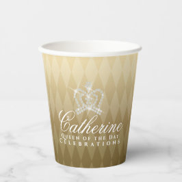 Glittering Crown Luxury Gold Pappbecher
