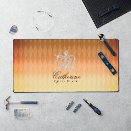 Glittering Crown Luxury Gold Schreibtischunterlage