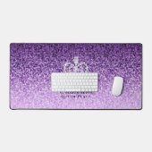 Glittering Crown Luxury Lila Schreibtischunterlage (Tastatur & Maus)
