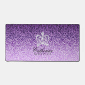 Glittering Crown Luxury Lila Schreibtischunterlage (Vorderseite)