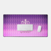 Glittering Crown Luxury Magenta Schreibtischunterlage (Tastatur & Maus)