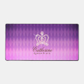 Glittering Crown Luxury Magenta Schreibtischunterlage (Vorderseite)