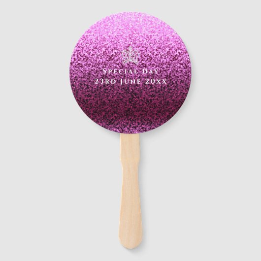 Glittering Crown Magenta Fächer (Rückseite)