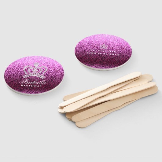 Glittering Crown Magenta Fächer (Non-assembled)