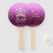 Glittering Crown Magenta Fächer (Vorne und Hinten)