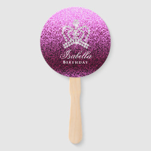 Glittering Crown Magenta Fächer